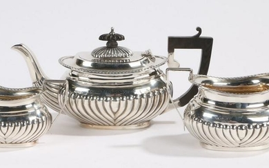 George V silver tea set, Birmingham and Chester 1913