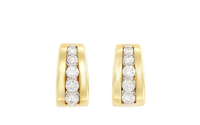 Pair of Gold and Diamond Earrings, Tiffany & Co.