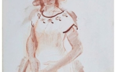 Henri LEBASQUE (1865 1937) Jeune fille Lavis d enc…