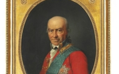 Jens Juel: Portrait of Heinrich Wilhelm von Huth. C. 1800. Unsigned. Oil on canvas. 69 x 54 cm. Oval framing in a retangular period frame.