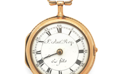 Jn Ante Rey & Fils. A continental gold key wind pair case pocket watch