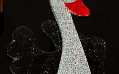 Lea Stein, a swan brooch, of stylised design in black