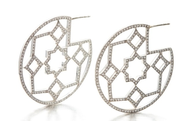 PAIR OF 'MARRAKESH' DIAMOND EARRINGS, PALOMA PICASSO FOR TIFFANY & CO.