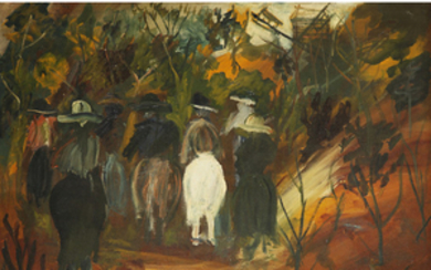 MAURICE UTRILLO (1883-1955) Promenade en fort Oil on paper glued...