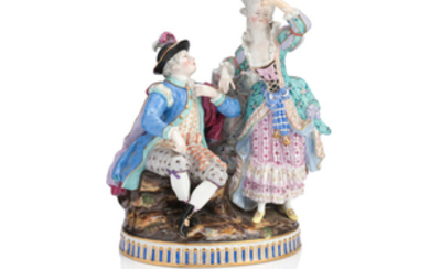 A Meissen figure group of a courting couple