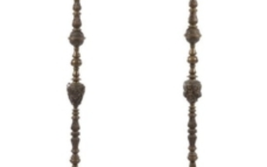 A Pair of Neoclassical Brass Torcheres