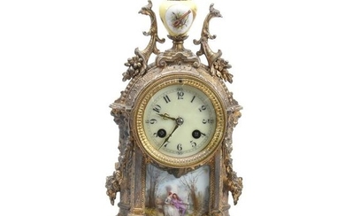 Ornate French Brass Mantel Clock