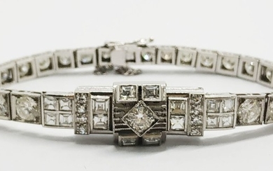 Platinum and diamond Omega watch "tennis bracelet"- early 1900's