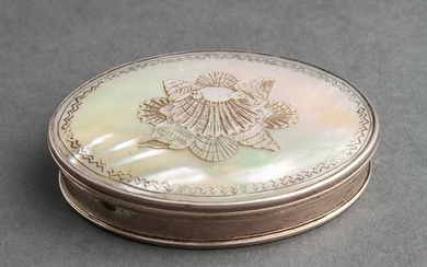 Silver & Carved Mother-of-Pearl Snuff Box 18th C.