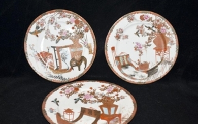 Three Japanese Porcelain Plates