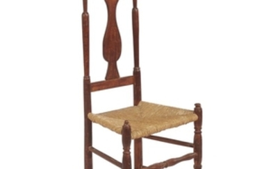 A transitional Queen Anne rush seat side chair New...