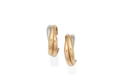 A pair of 'Trinity' earclips,, by Cartier