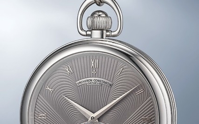 Vacheron Constantin, Ref. 92244 An extremely rare and lavish platinum open face tourbillon pocketwatch with white gold chain