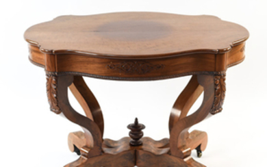 VICTORIAN CARVED & SHAPED CENTER TABLE