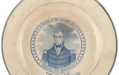 WILLIAM HENRY HARRISON PORTRAIT PLATE BY JAMES TAMS &