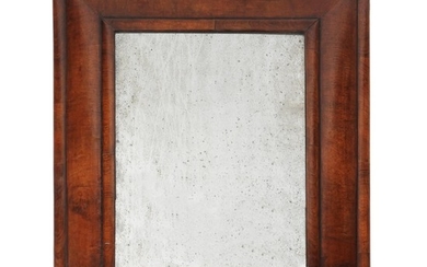 A William & Mary walnut cushion framed mirror