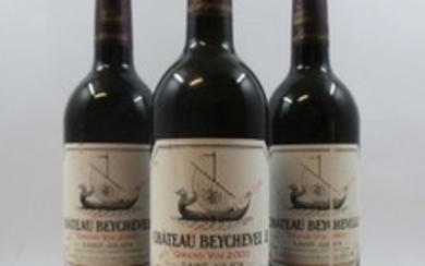6 bouteilles CHÂTEAU BEYCHEVELLE 2000 4è GC Saint Julien (étiquettes très tachées et déchirées) (Cave 3)