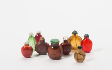 A collection of Chinese glass snuff bottles
