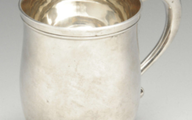 A mid-20th century silver pint mug.