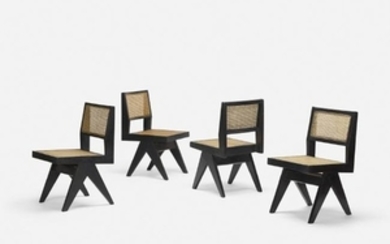 Pierre Jeanneret, set of four chairs from Chandigarh