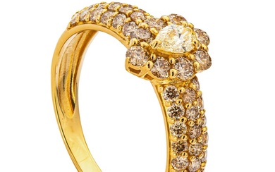 1.15 tcw VVS2 Diamond Ring Yellow Gold - Ring - 0.15 ct Diamond - 1.00 ct Diamonds - No Reserve Price
