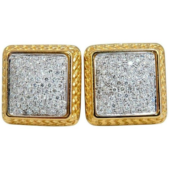 1.20 Carat Natural Diamonds Cluster Bead Clip Earrings