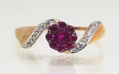 14 kt. Pink gold - Ring - 0.37 ct Ruby