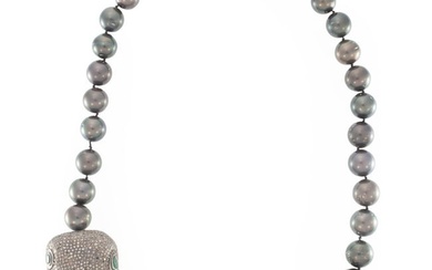 14 kt. White Gold and Tahitian Pearl Necklace