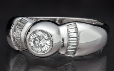 14 kt. White gold - Ring - 0.40 ct Diamond - Diamonds