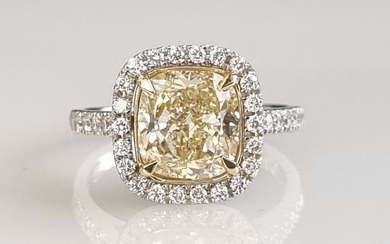 14 kt. White gold - Ring - 3.47 ct Diamond