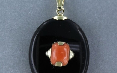 14 kt. White gold, Yellow gold - Pendant Coral