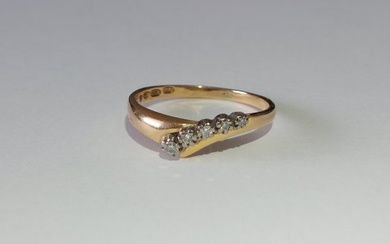 14 kt. Yellow gold - Ring - 0.10 ct Diamond
