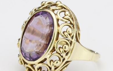 14 kt. Yellow gold - Ring - 10.00 ct Amethyst