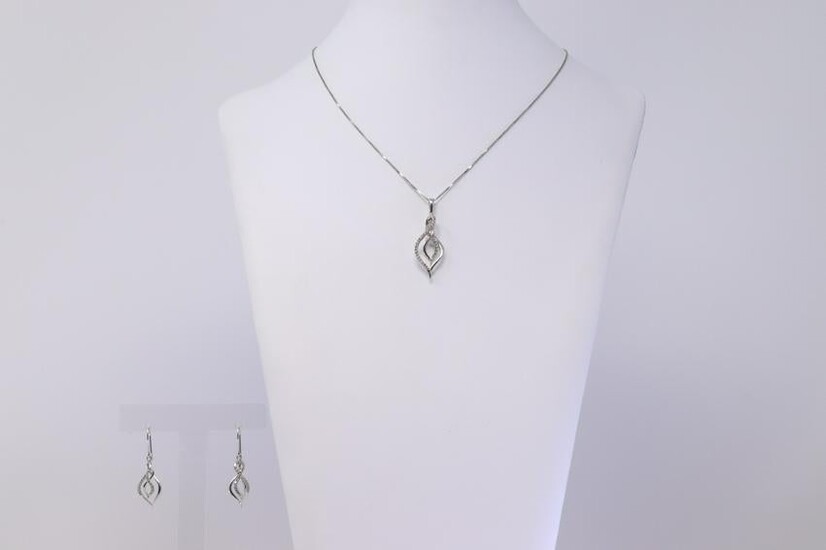 14KT Diamond Set (Earrings-Necklace)