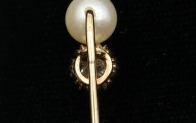14KY Gold Pearl Pendant, Stickpin