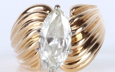 1.50CT MARQUISE DIAMOND 14K YELLOW GOLD RING