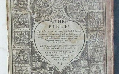 1615 BIBLE printed by ROBERT BARKER antique London