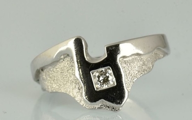 18 kt. White gold - Ring - 0.15 ct Diamond