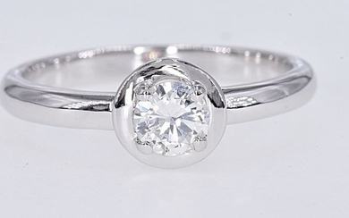 18 kt. White gold - Solitaire ring - 0.38 ct Diamond