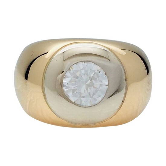 18 kt. White gold, Yellow gold - Ring - 1.14 ct