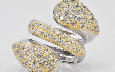 18 kt. White gold, Yellow gold - Ring - 2.61 ct Diamond