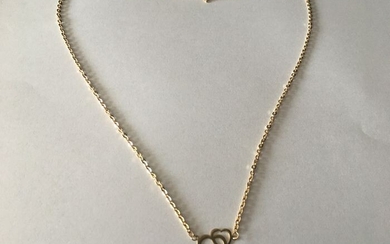 18 kt. Yellow gold - Double Heart Necklace
