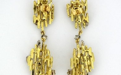 18 kt. Yellow gold - Earrings - Diamonds