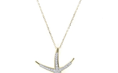 18 kt. Yellow gold - Necklace with pendant - 0.28 ct Diamond
