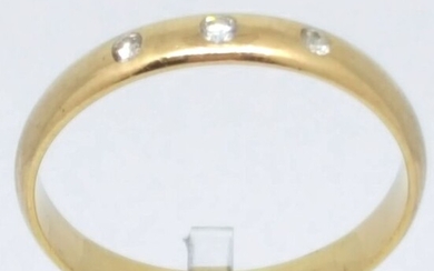 18 kt. Yellow gold - Ring - 0.04 ct Diamond