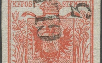 1850, 15c. N.3a Rosso. (A+) (Cat.75)