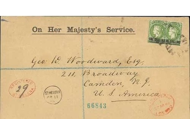 1869 (Apr 11) Registered O.H.M.S cover to USA bearing two 1/...