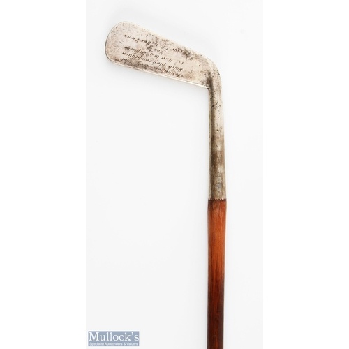 1896 Engraved Presentation White Metal Putter possibly 'Sing...