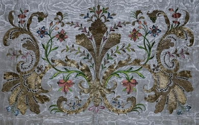 18th Cen Austrian Embroidered Metal Thread Gremial Veil