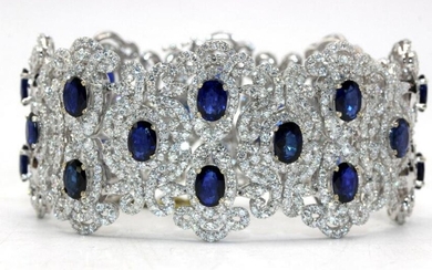 18Kt WG, 26.10ct. Diamond & 22.01ct. Sapphire Bracelet